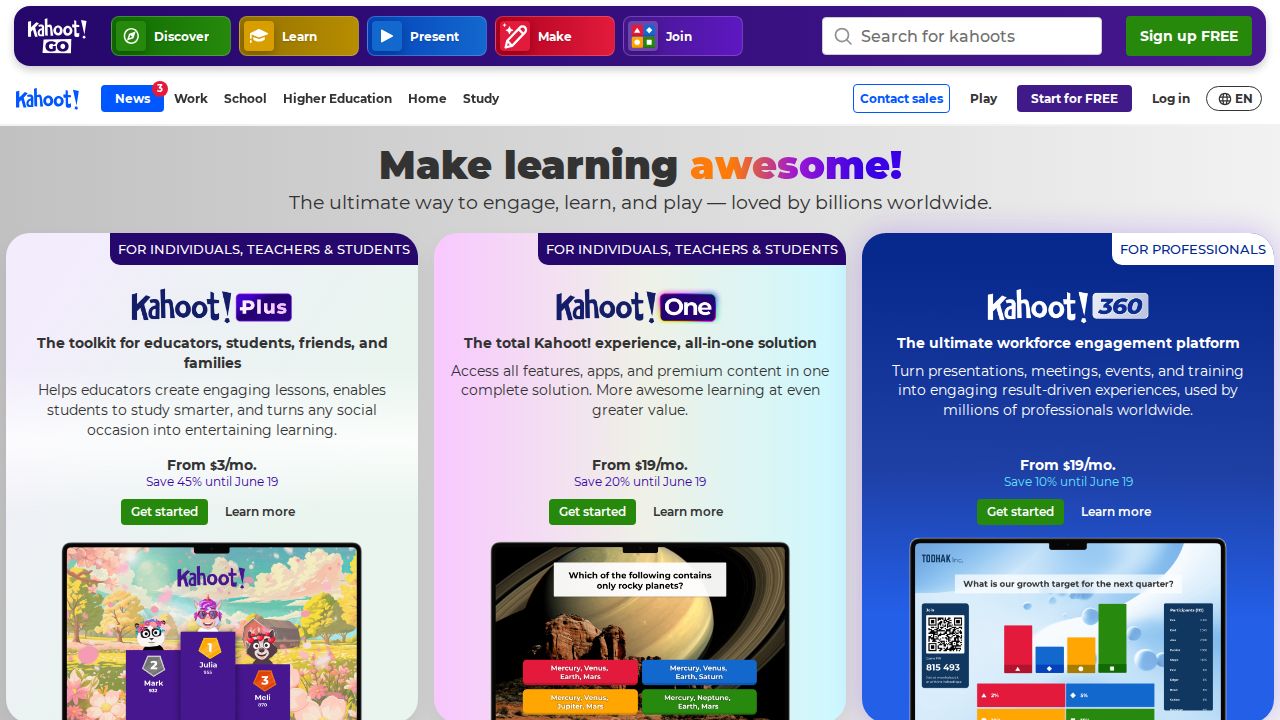 Screenshot of Kahoot!